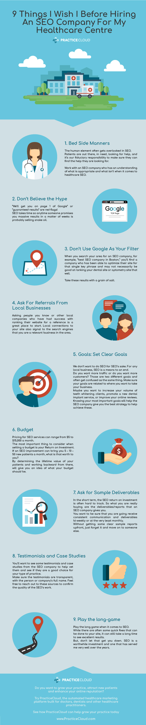 Infographic: 9 Things I Wish I Knew Before Hiring An SEO Company For Healthcare Centre