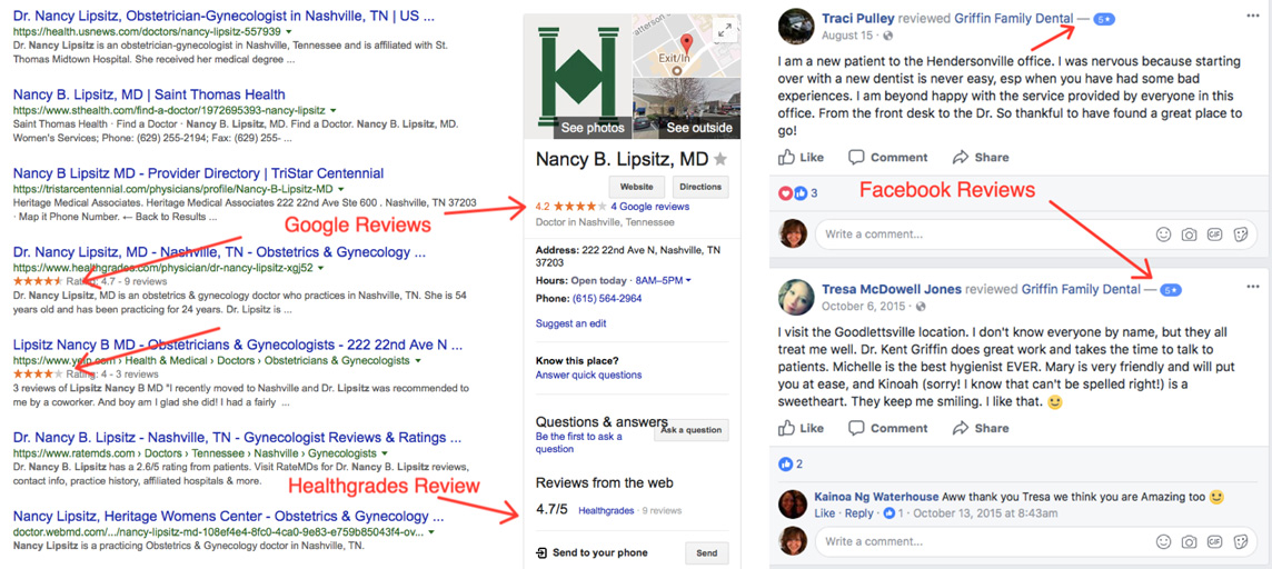 Google and Facebook Reviews